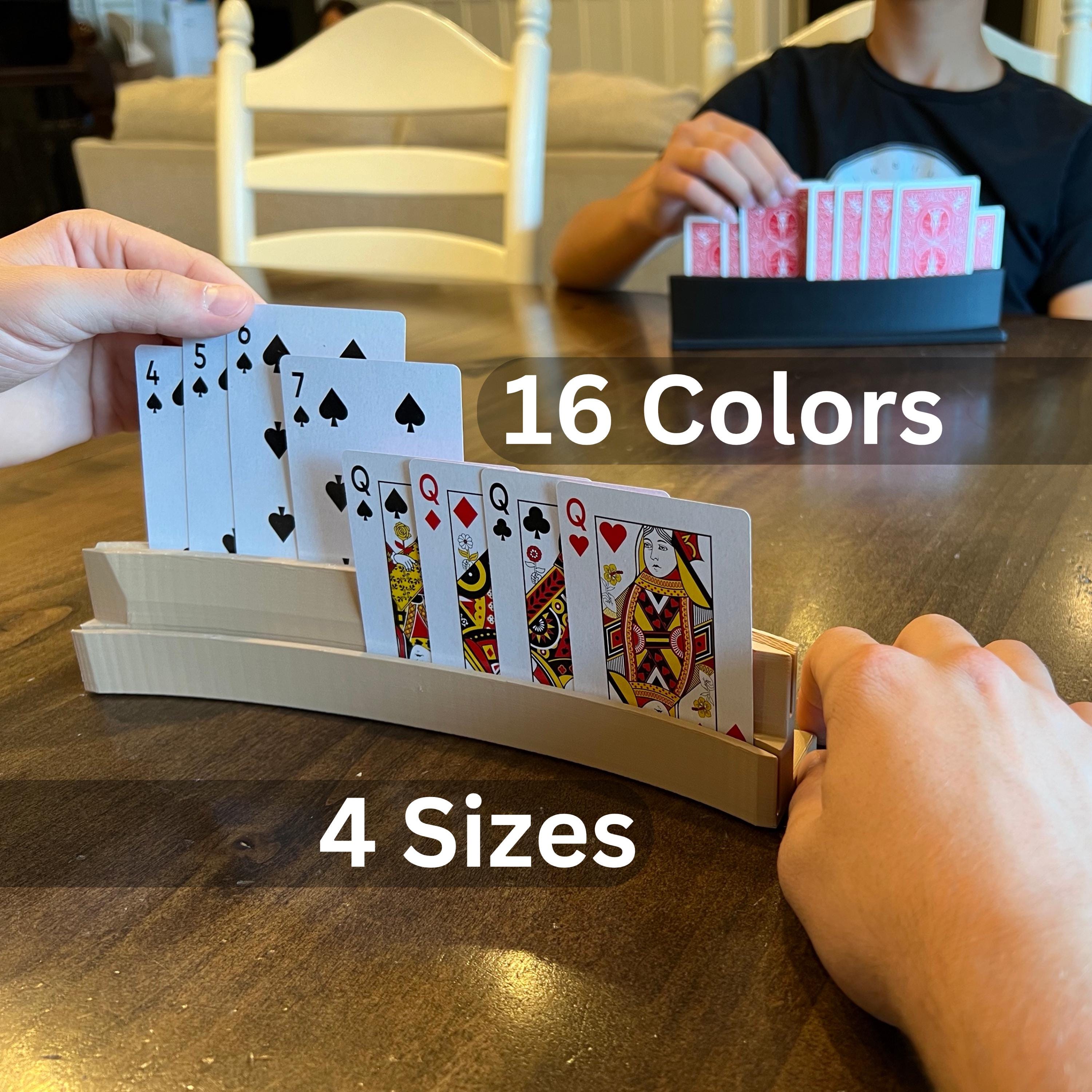 Playing Card Holder for Kids and Seniors, Arthritis-Friendly, Hands-Free Rack, Multiple Sizes and Colors