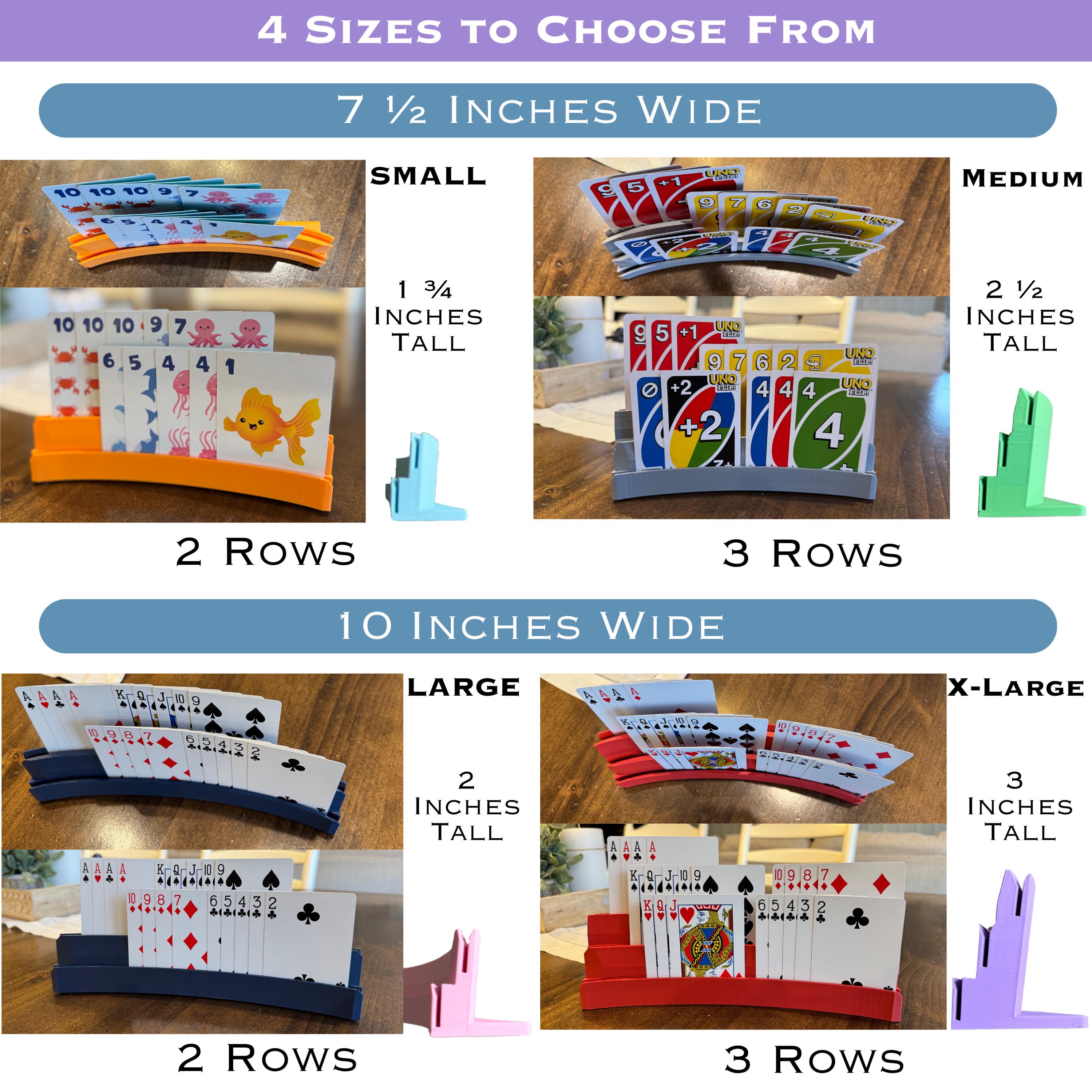 Playing Card Holder for Kids and Seniors, Arthritis-Friendly, Hands-Free Rack, Multiple Sizes and Colors