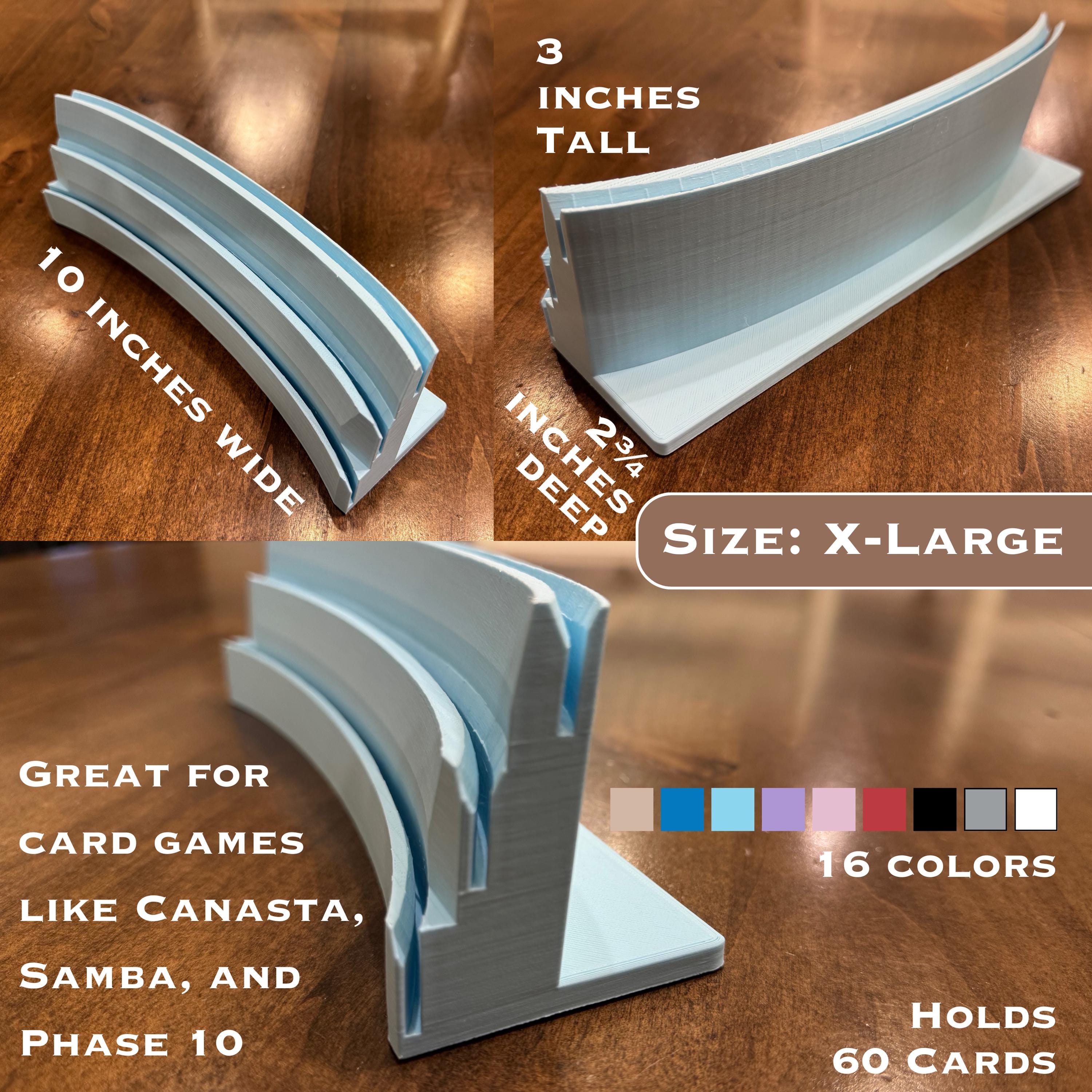 Playing Card Holder for Kids and Seniors, Arthritis-Friendly, Hands-Free Rack, Multiple Sizes and Colors