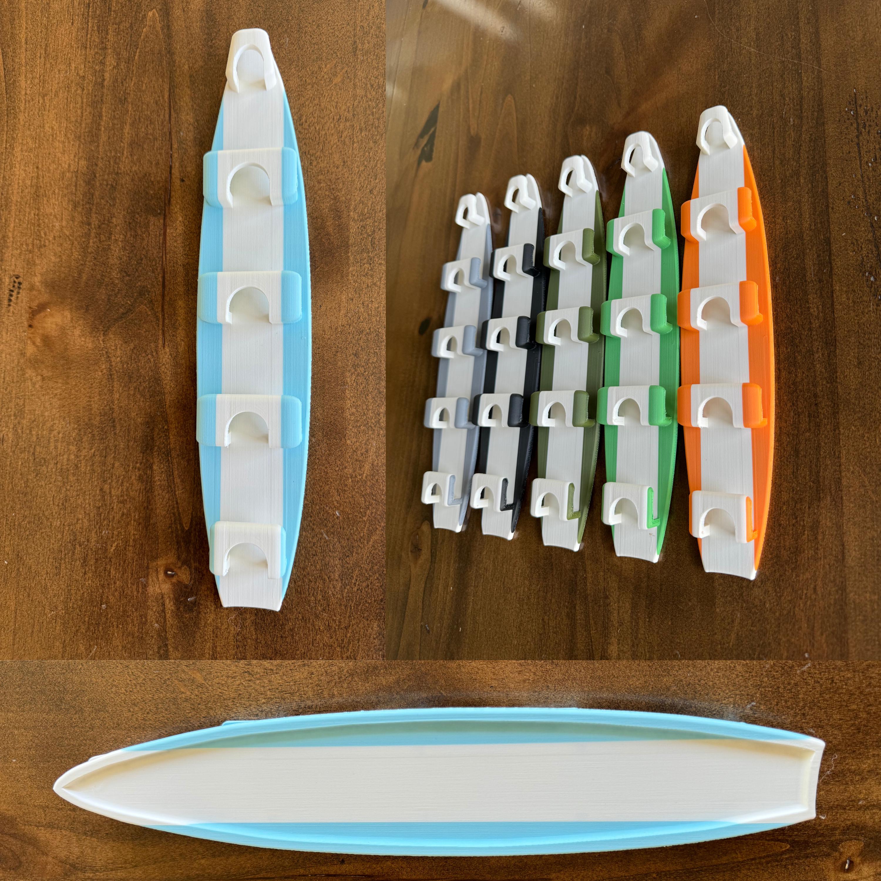 Surfboard Shaped Sunglasses Holder - Surfs Up - Stay Organized - Declutter - Beach Ready - Wall Mount