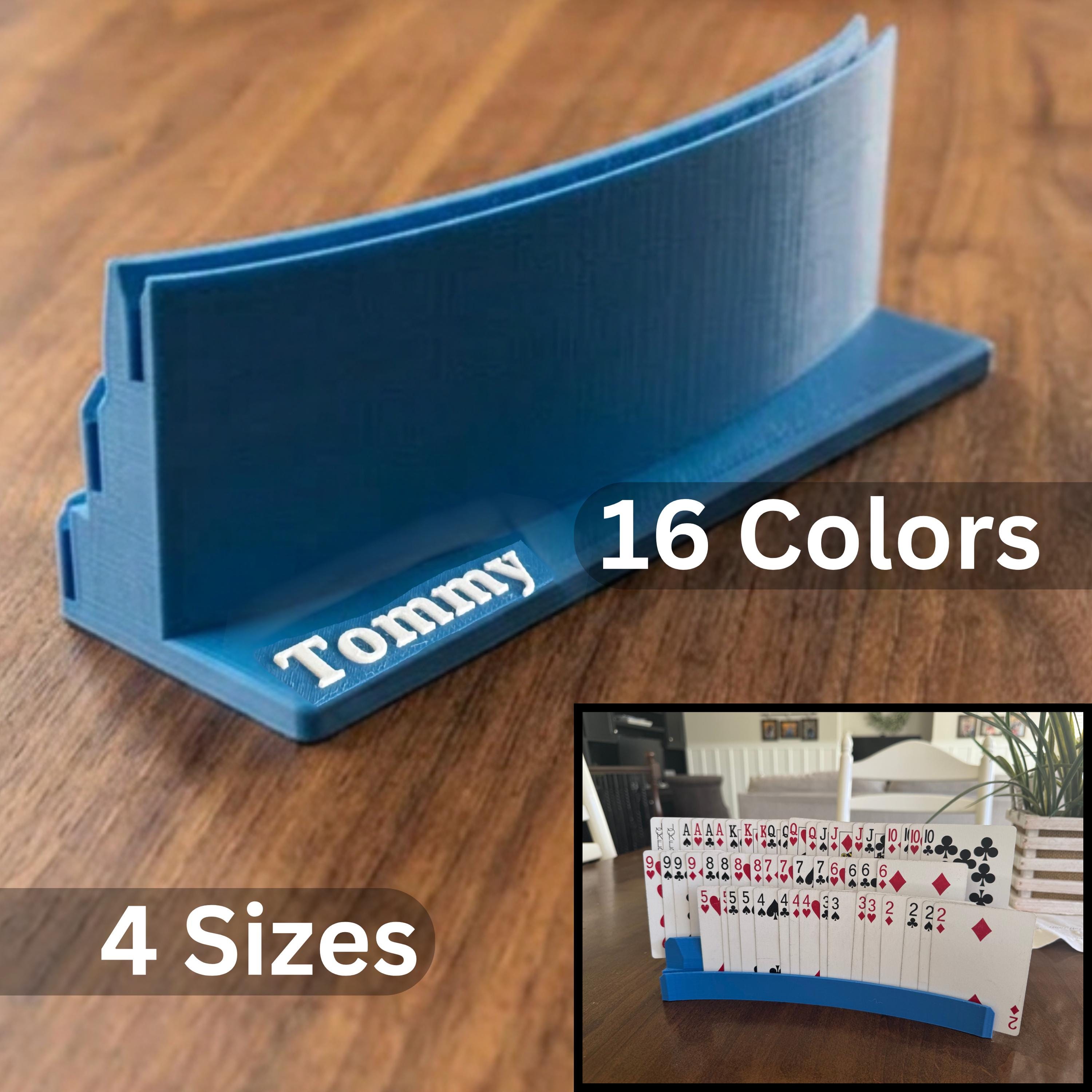 Personalized Playing Card Holder for Kids and Seniors, Arthritis-Friendly, Hands-Free Rack, Multiple Sizes and Colors