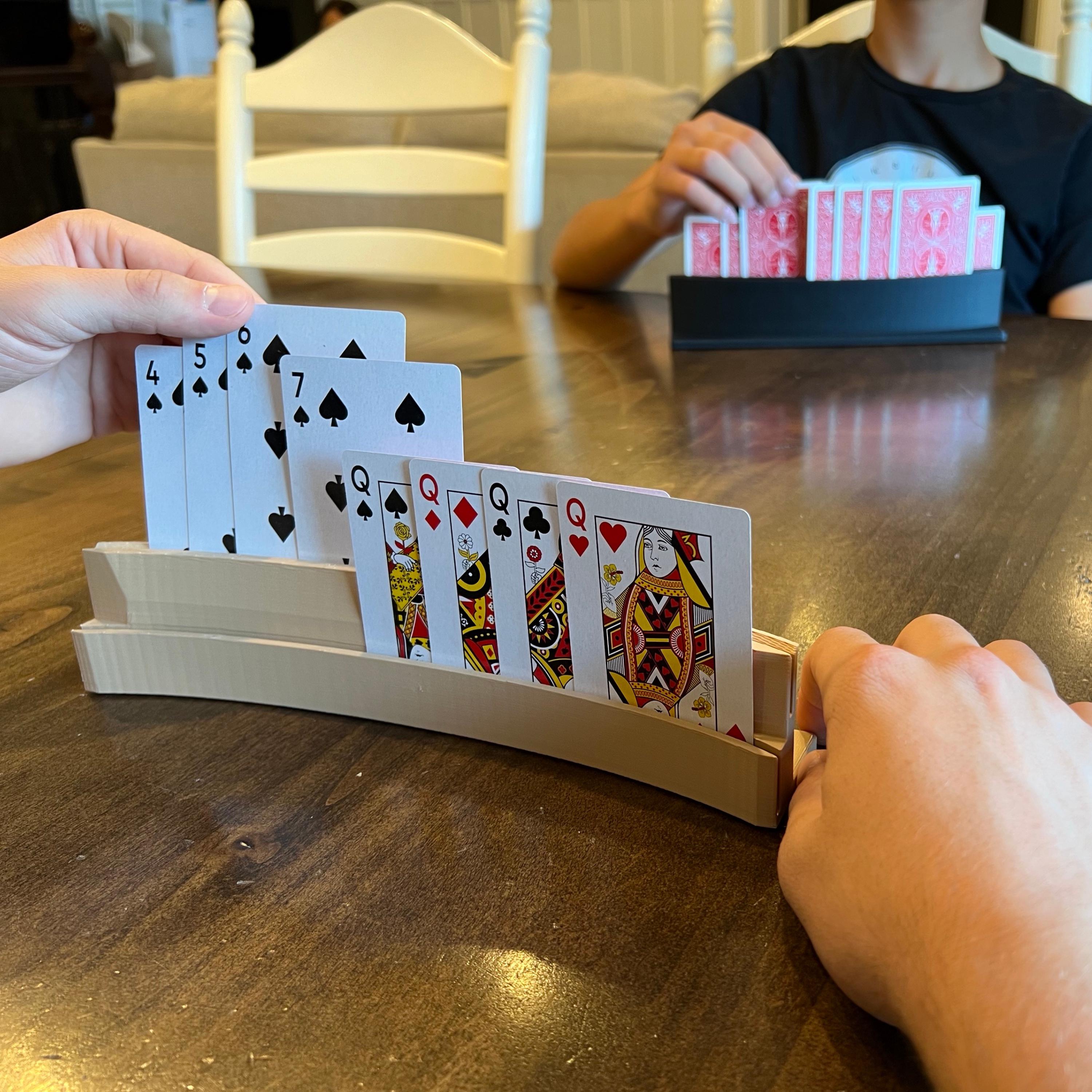 Personalized Playing Card Holder for Kids and Seniors, Arthritis-Friendly, Hands-Free Rack, Multiple Sizes and Colors